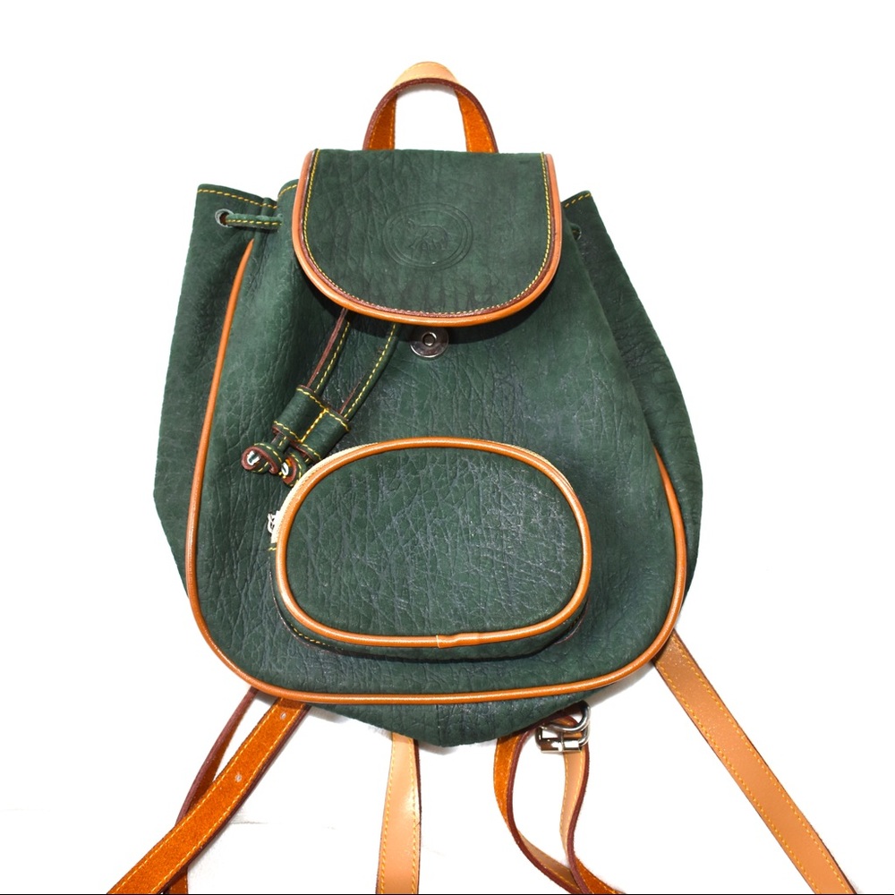 Green suede mini backpack